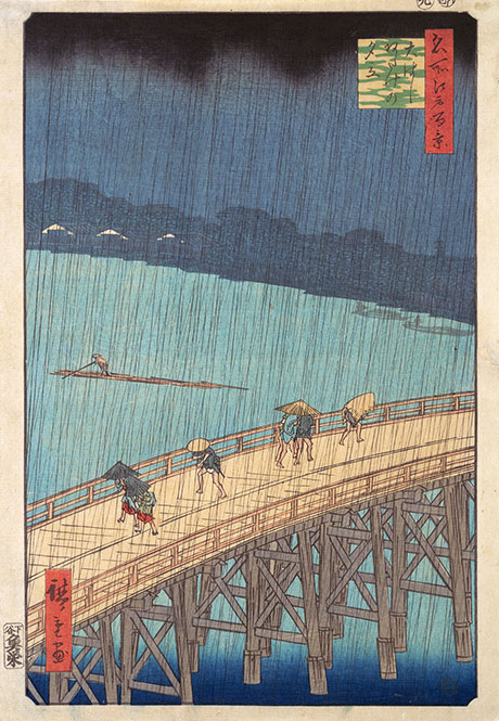 Hiroshige I sudden rain over ohashi