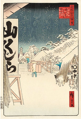 Utagawa Hiroshige II 1858 Bikunibashi
